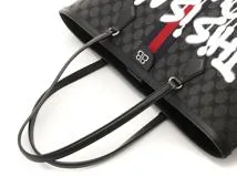 BALENCIAGA バレンシアガ トートバッグ グッチコラボ ザ・ハッカープロジェクト ミディアム ブラック グレー【473】
