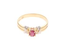 JEWELRY　ジュエリー　リング　K18ゴールド　PT900プラチナ　ルビー0.30　ダイヤモンド0.02　3.0g　#12.5　 【472】HG