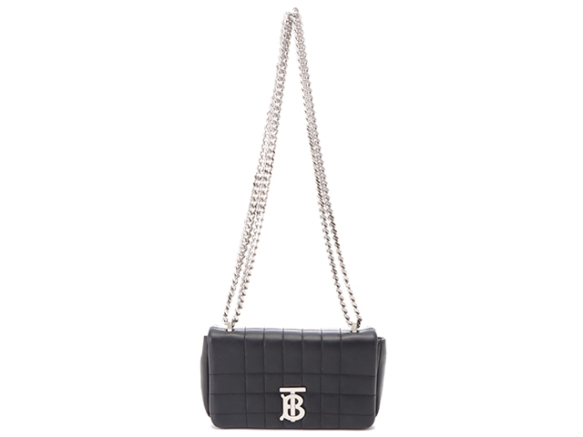 BURBERRY TB ミニ ローラバッグ ブラック ラムスキン 80648501 【436 