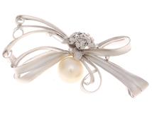 JEWELRY ノンブランドジュエリー ブローチ K18ホワイトゴールド/パール/ダイヤモンド0.18ct 重さ約50.0g【472】SJ