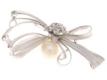 ブローチ　k18 と石と細かなジュエリー JEWELRY ノンブランドジュエリー ブローチ K18ホワイトゴールド/パール