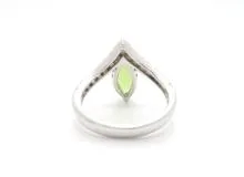 JEWELRY　ノンブランドジュエリー　リング　K18　ホワイトゴールド　ペリドット　ダイヤモンド　4.4g　13号　2120000302756　【432】