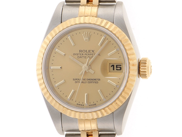 W番 ROLEX ロレックス 腕時計 デイトジャスト26 69173 ステンレス／K18イエローゴールド シャンパンバー文字盤 自動卷【472】SJ  の購入なら「質」の大黒屋（公式）