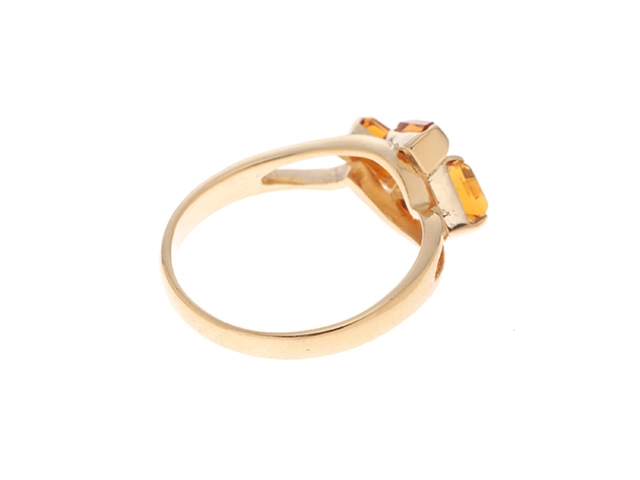 JEWELRY ノンブランド ジュエリー 指輪 リング K18 イエローゴールド トパーズ ダイヤモンド 11号 3.0g【473】