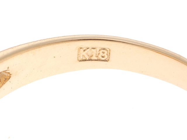 JEWELRY ノンブランド ジュエリー 指輪 リング K18 イエローゴールド トパーズ ダイヤモンド 11号 3.0g【473】