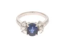 JEWELRY ノンブランドジュエリー リング 13号 プラチナ900 サファイア3.054/ダイヤモンド0.86カラット 8.3g【472】SJ