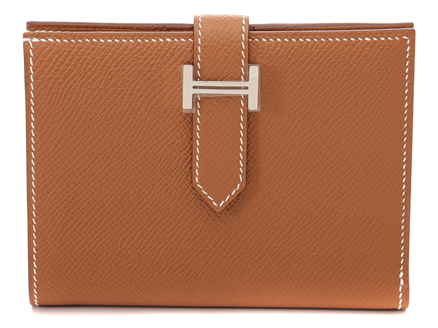 完璧 HERMES エルメス 小物 二つ折り財布 ベアンコンパクト ゴールド 小物