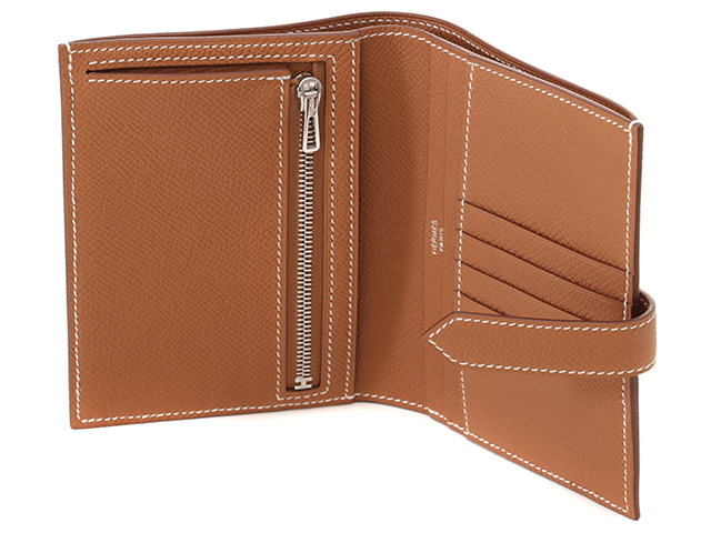 HERMES エルメス 小物 二つ折り財布 ベアンコンパクト ゴールド