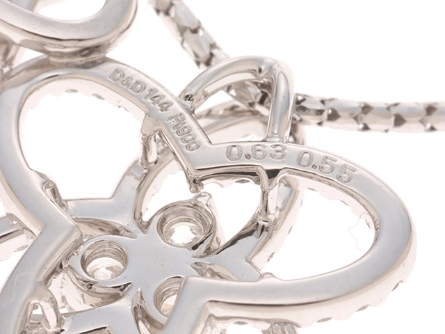 JEWELRY　ノーブランドジュエリー　ネックレス　Ｋ18ホワイトゴールド　ダイヤモンド　0.63ct　0.55ct　重さ8.0ｇ【472】HA