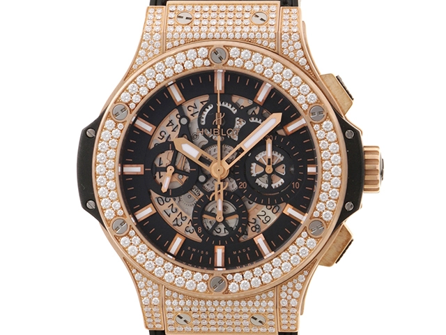 HUBLOT　ウブロ　ビッグ・バン　アエロバン　ダイヤベゼル　ピンクゴールド　自動巻き　メンズ　腕時計　C