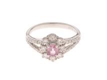 JEWELRY　ジュエリー　リング　プラチナ900　サファイヤ0.457カラット　パパラチャサファイヤ　ダイヤモンド0.52カラット　4.8ｇ　日本サイズ12号【472】ＹＩ