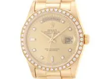 E番 ROLEX ロレックス 腕時計 デイデイト36 18348A K18イエローゴールド 10Pダイヤモンドシャンパン文字盤 自動巻き【472】SJ