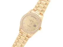 E番 ROLEX ロレックス 腕時計 デイデイト36 18348A K18イエローゴールド 10Pダイヤモンドシャンパン文字盤 自動巻き【472】SJ