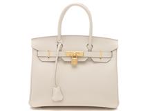 HERMES　エルメス　バーキン30　クレ　ゴールド金具　エプソン　B刻印　【432】2120000310775