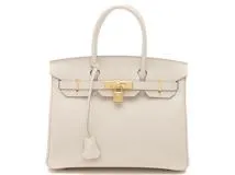 HERMES　エルメス　バーキン30　クレ　ゴールド金具　エプソン　B刻印　【432】2120000310775