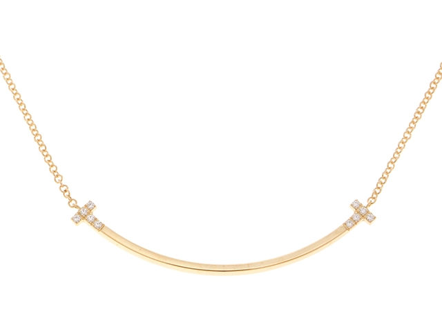 TIFFANY＆CO　ティファニー　Tスマイルスモール　74957013　K18イエローゴールド　ダイヤモンド　約2.8g【430】2120000311024