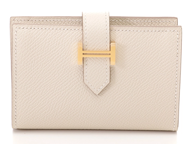 Hermès　エルメス　ベアン　カードケース　クレ　ゴールド金具　【471】L