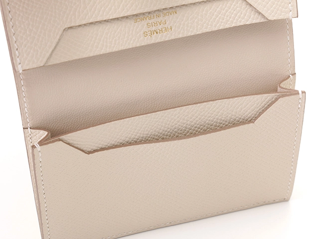 Hermès エルメス ベアン カードケース クレ ゴールド金具 【471】L