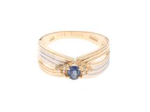 JEWELRY 　ノンブランドジュエリー　リング　日本サイズ約12号　K18　プラチナ900　サファイア0.32カラット　ダイヤモンド0.03カラット　重さ約3.7g【472】YK