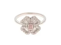 JEWELRY ノンブランドジュエリー リング 15号 プラチナ900 ファンシーピンクダイヤモンド0.341/0.760カラット 5.1g 鑑定書付き【472】SJ