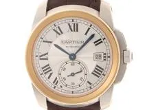 Cartier カルティエ 腕時計 カリブル ドゥ カルティエ 38mm W2CA0002 シルバー文字盤　K18イエローゴールド/スティール/アリゲーターベルト 自動巻き【472】SJ