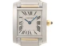 Cartier　カルティエ　時計　タンクフランセーズSM　シルバー文字盤　YG/SS　クォーツ　レディース　M