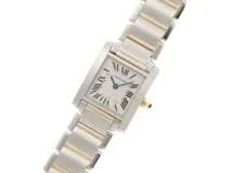 Cartier　カルティエ　時計　タンクフランセーズSM　シルバー文字盤　YG/SS　クォーツ　レディース　M