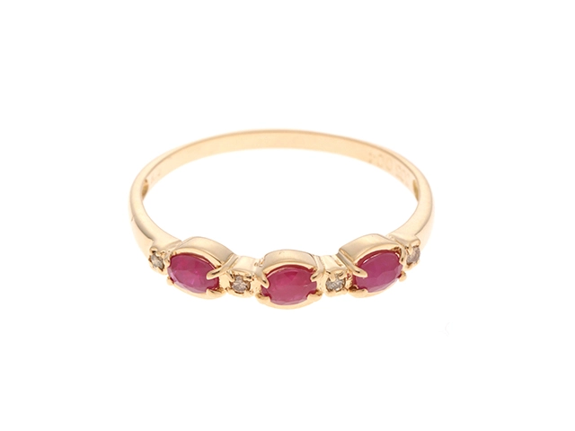 JEWELRY ノンブランドジュエリー リング 指輪 K18 ゴールド ルビー 0.65ct ダイヤモンド 0.04ct 17号 【460】2120000313615