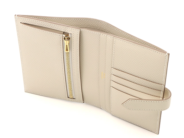 HERMES エルメス ベアンコンパクト エプソン クレ ゴールド金具 ヴォーエプソン 2120000314063 【432】