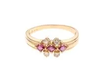 JEWELRY ノンブランドジュエリー リング 指輪 K18 ゴールド ルビー 0.32ct ダイヤモンド 12号 【460】2120000314438