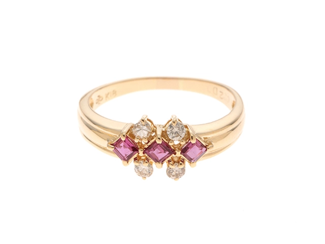 JEWELRY ノンブランドジュエリー リング 指輪 K18 ゴールド ルビー 0.32ct ダイヤモンド 12号 【460】2120000314438