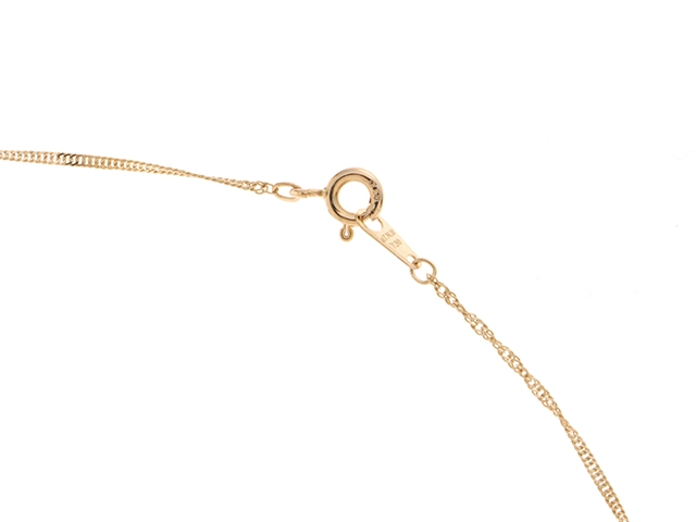 JEWELRY　ジュエリー　ネックレス　K18 イエローゴールド　エメラルド　ダイヤモンド0.015ct　約1.9g　2120000315152【432】