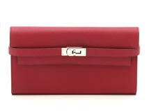 Hermès　エルメス　ケリー・ウォレット　ルビー　シルバー金具　□N刻印　2010年頃製造　ヴォーエプソン　【471】L