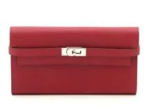 Hermès　エルメス　ケリー・ウォレット　ルビー　シルバー金具　□N刻印　2010年頃製造　ヴォーエプソン　【471】L