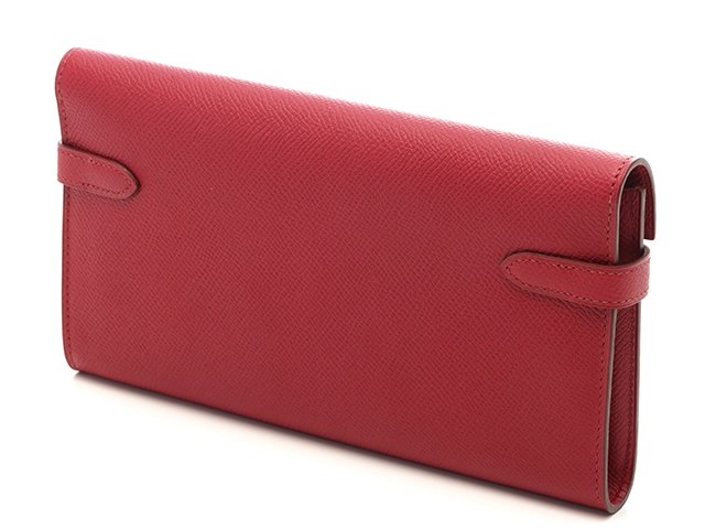 Hermès エルメス ケリー・ウォレット ルビー シルバー金具 □N刻印 2010年頃製造 ヴォーエプソン 【471】L