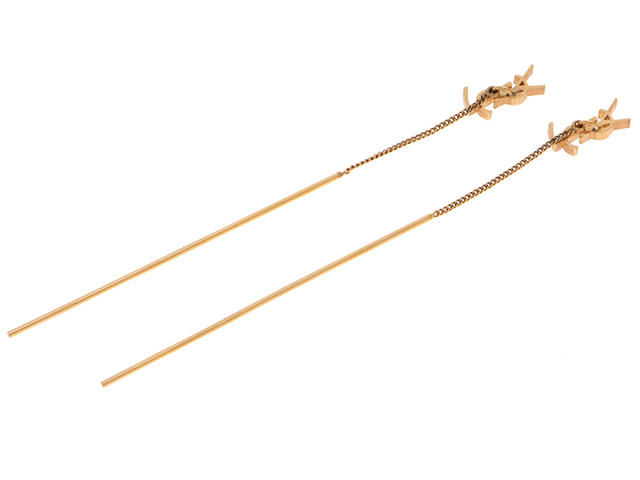 SAINT LAURENT カサンドラ スレッダーイヤリング GP(ﾒﾀﾙ)【471】N の