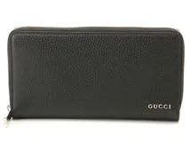 GUCCI グッチ ロゴジップアラウンドウォレット ブラック レザー 771154 2120000317934【432】