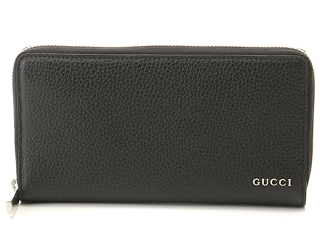 GUCCI グッチ ロゴジップアラウンドウォレット ブラック レザー 771154 2120000317934【432】