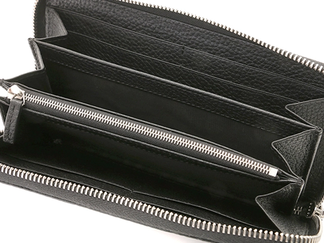 GUCCI グッチ ロゴジップアラウンドウォレット ブラック レザー 771154 2120000317934【472】
