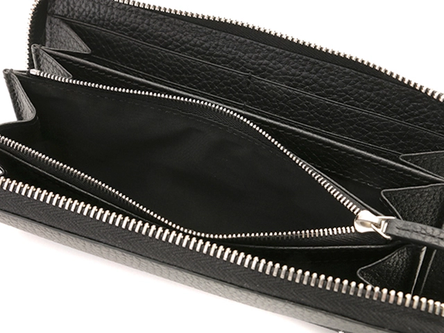 GUCCI グッチ ロゴジップアラウンドウォレット ブラック レザー 771154 2120000317934【472】