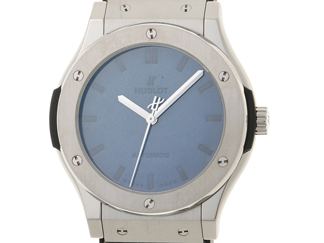 HUBLOT ウブロ メンズ オートマチック ベルルッティ スクリット オーシャンブルー 511.NX.050B.VR.BER16 ブルー文字盤 TI/SS/レザー【472】HK