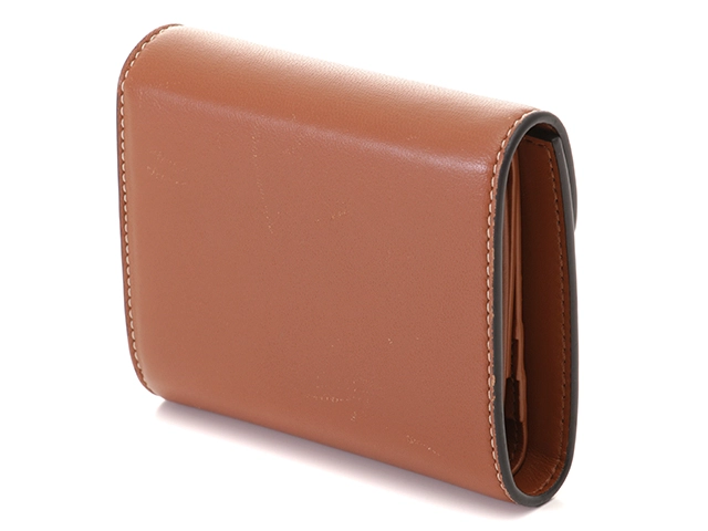 CELINE　セリーヌ　財布　トリオンフ　スモール　フラップウォレット　タン　シャイニーラムスキン　10D783BZG.04LU　2120000318719　【中古】【大黒屋】【200】