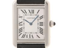 Cartier　カルティエ　時計　タンク・ソロ SM　W1018255　シルバー文字盤　ステンレススチール/カーフレザー　クォーツ　レディース