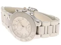 CARTIER　カルティエ　マスト21 クロノスカス　クォーツ　SS/ラバー　ホワイト　W10184U2　【432】　【2120000318948】