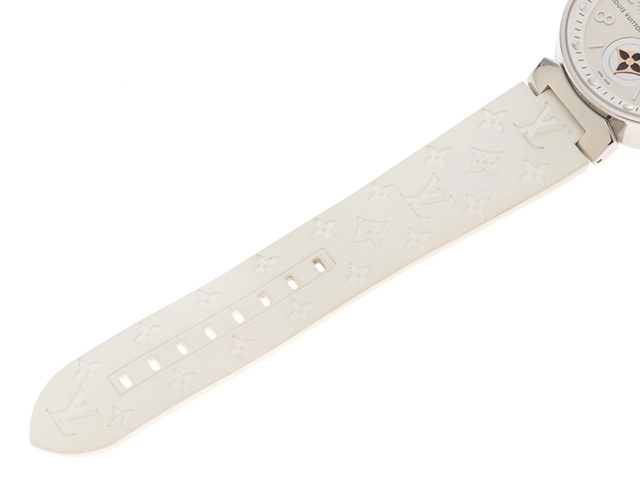 LOUIS VUITTON ルイヴィトン 時計 タンブールムーンスターGM Q8D10Z シルバー文字盤 ステンレススチール/ラバー クォーツ メンズ