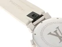 LOUIS VUITTON　ルイヴィトン　時計　タンブールムーンスターGM　Q8D10Z　シルバー文字盤　ステンレススチール/ラバー　クォーツ　メンズ