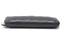 CHANEL　シャネル　ボーイシャネル　ロングジップ　A80288　ウォレット　 ネイビー　ゴールド金具 キャビア【432】2120000321559