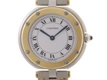 Cartier カルティエ レディース クオーツ サントス ラウンドSM 84038288 ホワイト文字盤 YG/SS【472】HK
