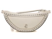 JIMMY CHOO ジミーチュウ スタッズ ボディバッグ ホワイト／ブラック／ＳＶ レザー【430】2120000323379