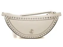 JIMMY CHOO ジミーチュウ スタッズ ボディバッグ ホワイト／ブラック／ＳＶ レザー【430】2120000323379